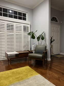 Mid Century West elm Leather Accent Chair