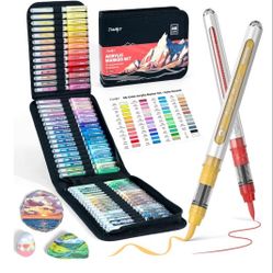 JusArt 48 Colors Acrylic Paint Markers with Canvas Bag