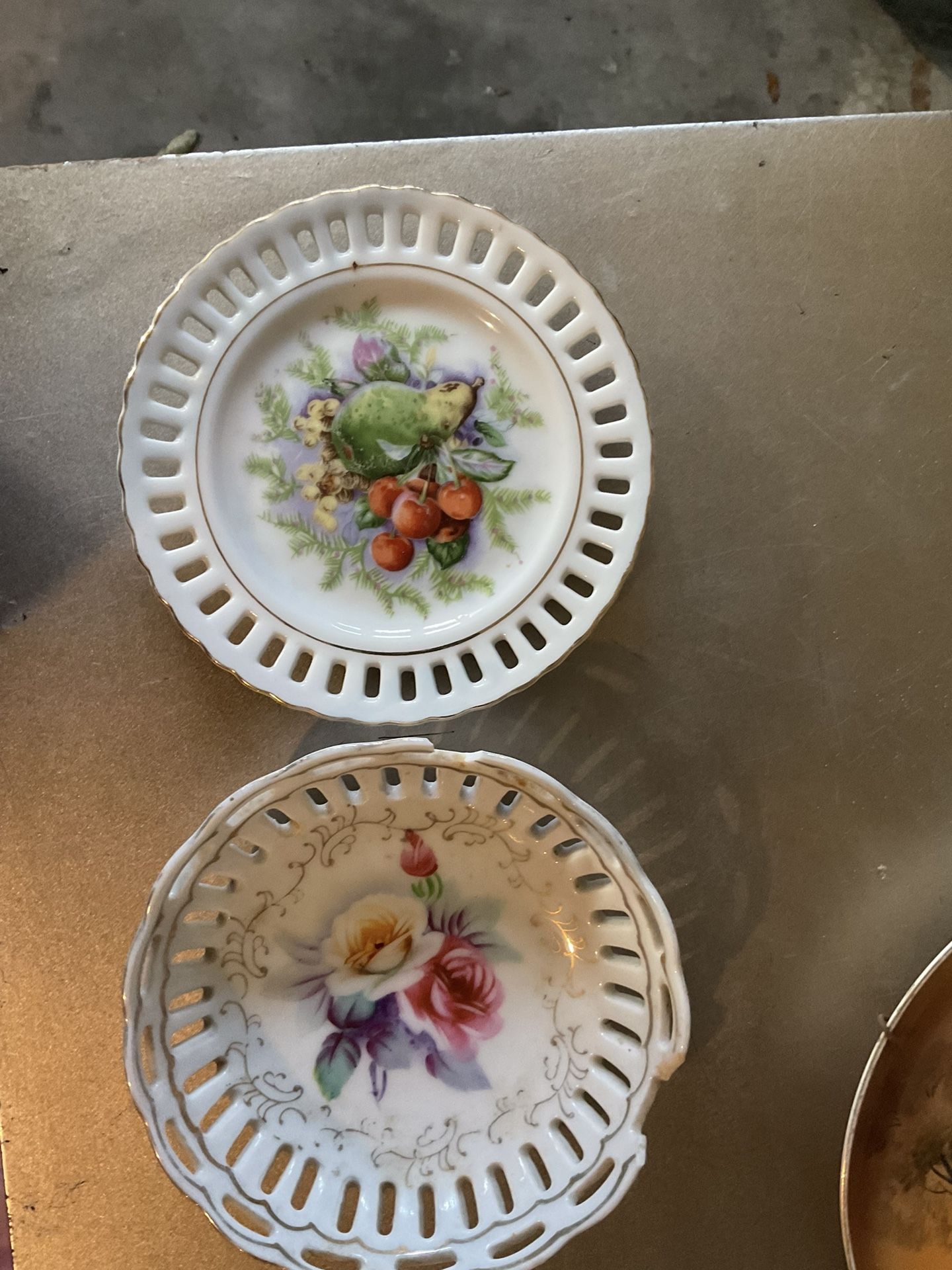 Lace Edge Bowl And Saucer Set Made In Japan5 Inch