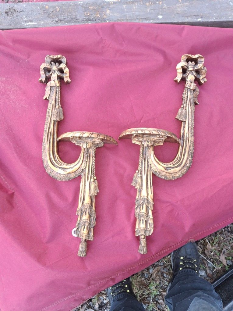 Bow Tassle Ribbon Gold color Wall Sconces
