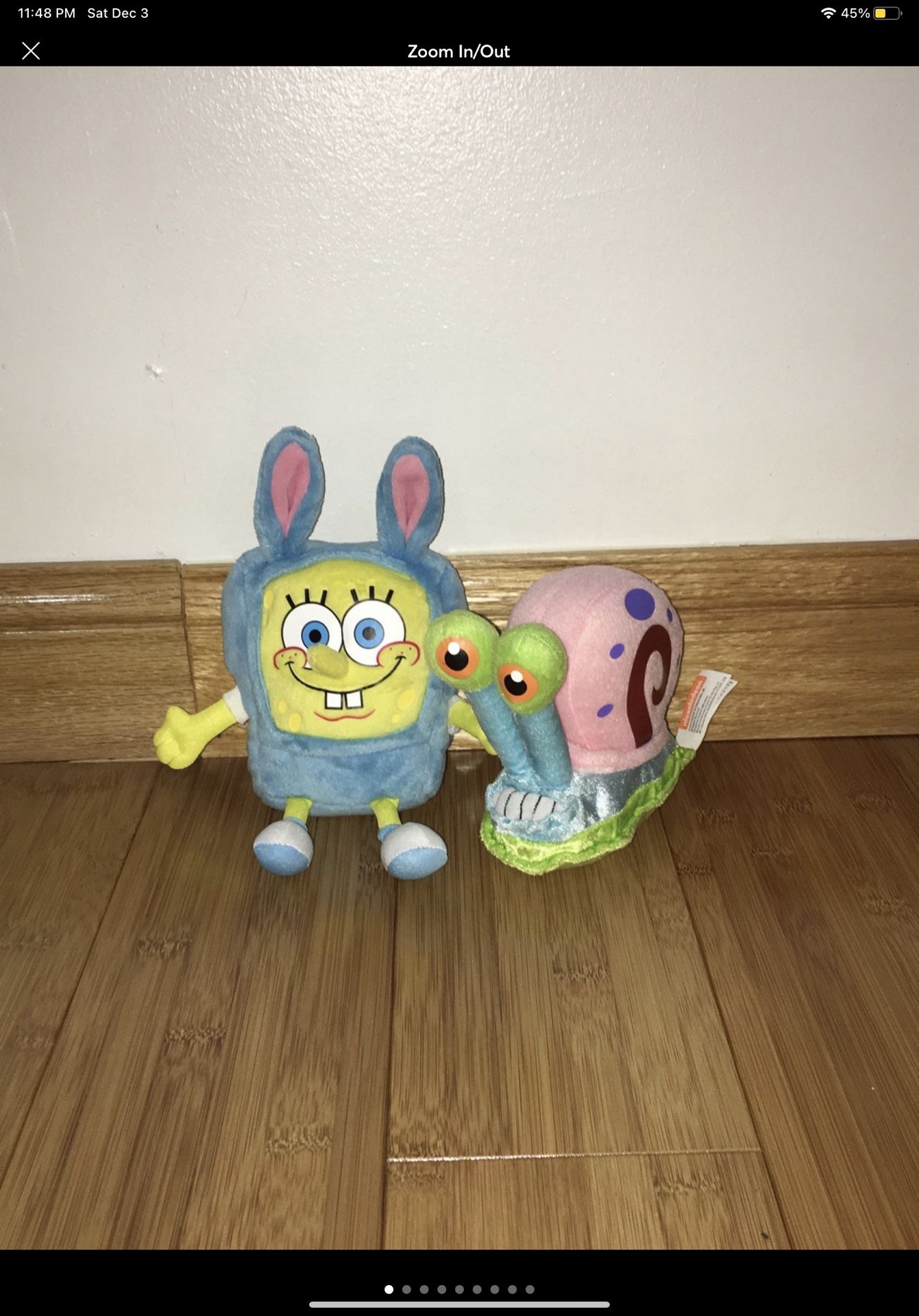 Nickelodeon Easter Bunny Spongebob Squarepants & Gary the Snail Plush Bundle