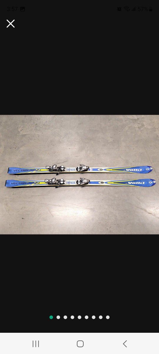 Volkl Vectris V10 184cm Skis Made in Germany with Salomon S8/10 Bindings