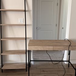 Writing desk and Bookshelf 