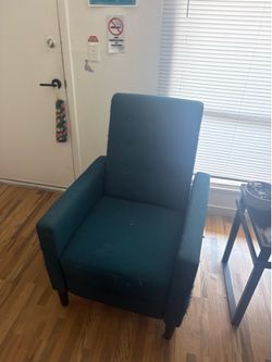 set of blue living room  chairs