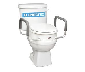 Carex 3.5 Inch Raised Elongated Raised Toilet Seat With Arm Rests