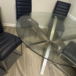 Modern glass Table Set 