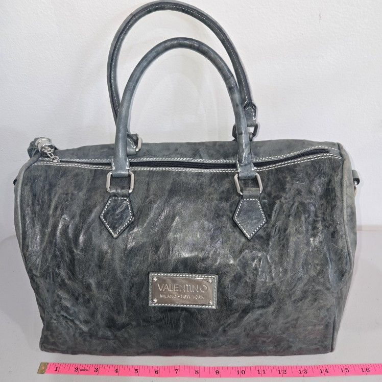 Mario Valentino Milano New York Vintage Leather Handbag Purse