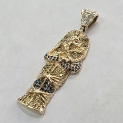 10kt Gold Diamond Pharaoh Charm With Certificate