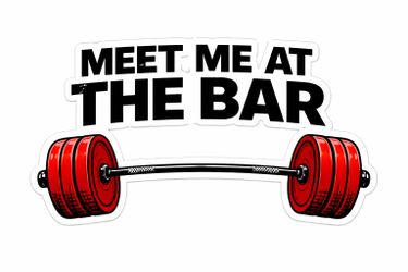4” Meet Me At The Bar Gym is My Therapy Sticker Decal Work Out Barbell