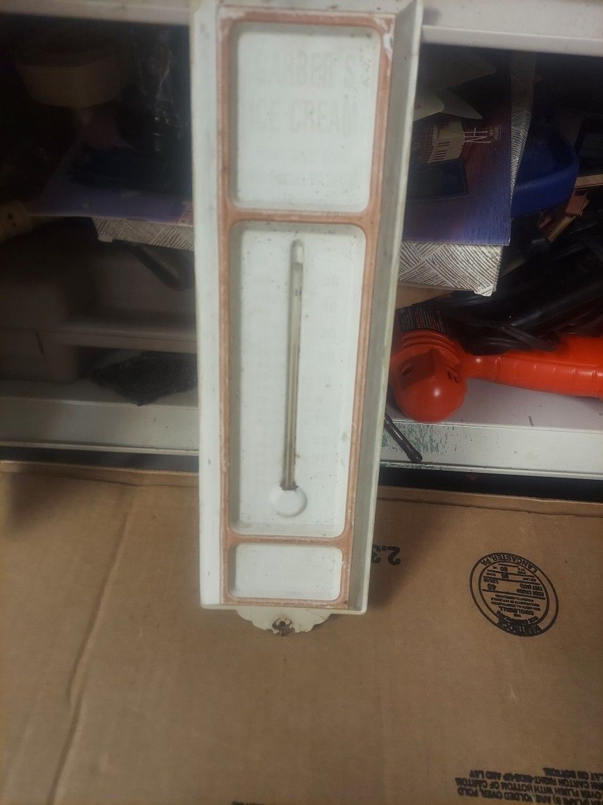 Vintage Garbers Ice Cream Winchester Thermometer Sign