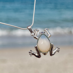 925 sterling silver chain and frog pendant