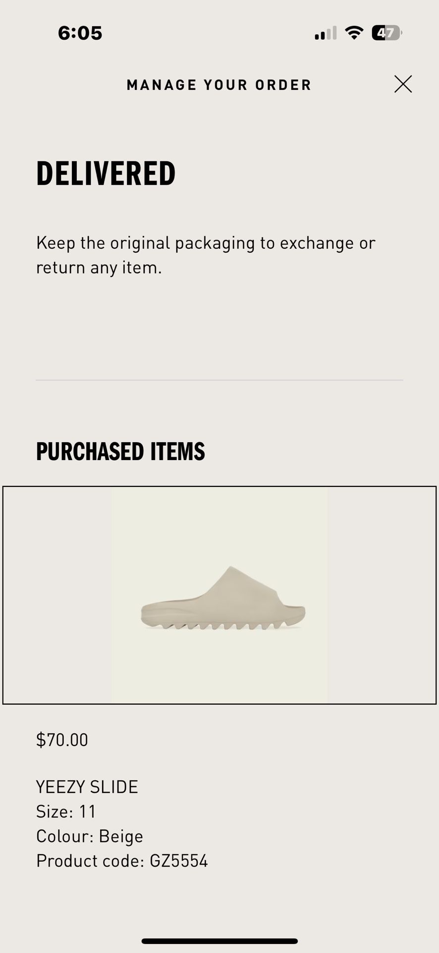 DS First Release Yeezy Slide Pure Sz 11