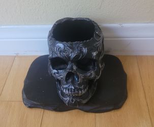 Medieval  black skull mug