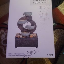 Tarin Four Bowl 23 1/2" High Large Modern Indoor Outdoor Decor Gray Faux Stone Floor Fountain with Light LED Waterfall Cascading Water Feature for Out