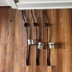 3 Cast Iron Wall Mounting Candle Holders