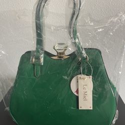 Fancy Green Handbag With Wallet 