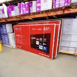 HD255 65” TCL smart 4k Roku led tv floor model display 