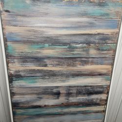 Large beautiful painting w/ matching rug