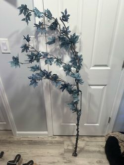 Tall Artificial Blue Maple Leaf Branch