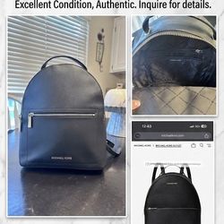 Michael Kors Sheila Medium Backpack - Black Saffiano Leather