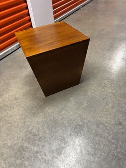Wood side table with storage