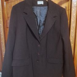 Women’s Brown Suit Set – Emi Style – Size 52 EU / 20 US – Jacket & Skirt
