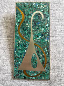 Sigi Pineda Wall Plaque Turquoise And Lapis Metal Mosaic Art Mexican Modernism