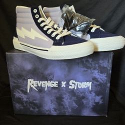 NEW Revenge x Storm Vol. 2 Lilac Navy High Top Sneakers, Size Men's 8
