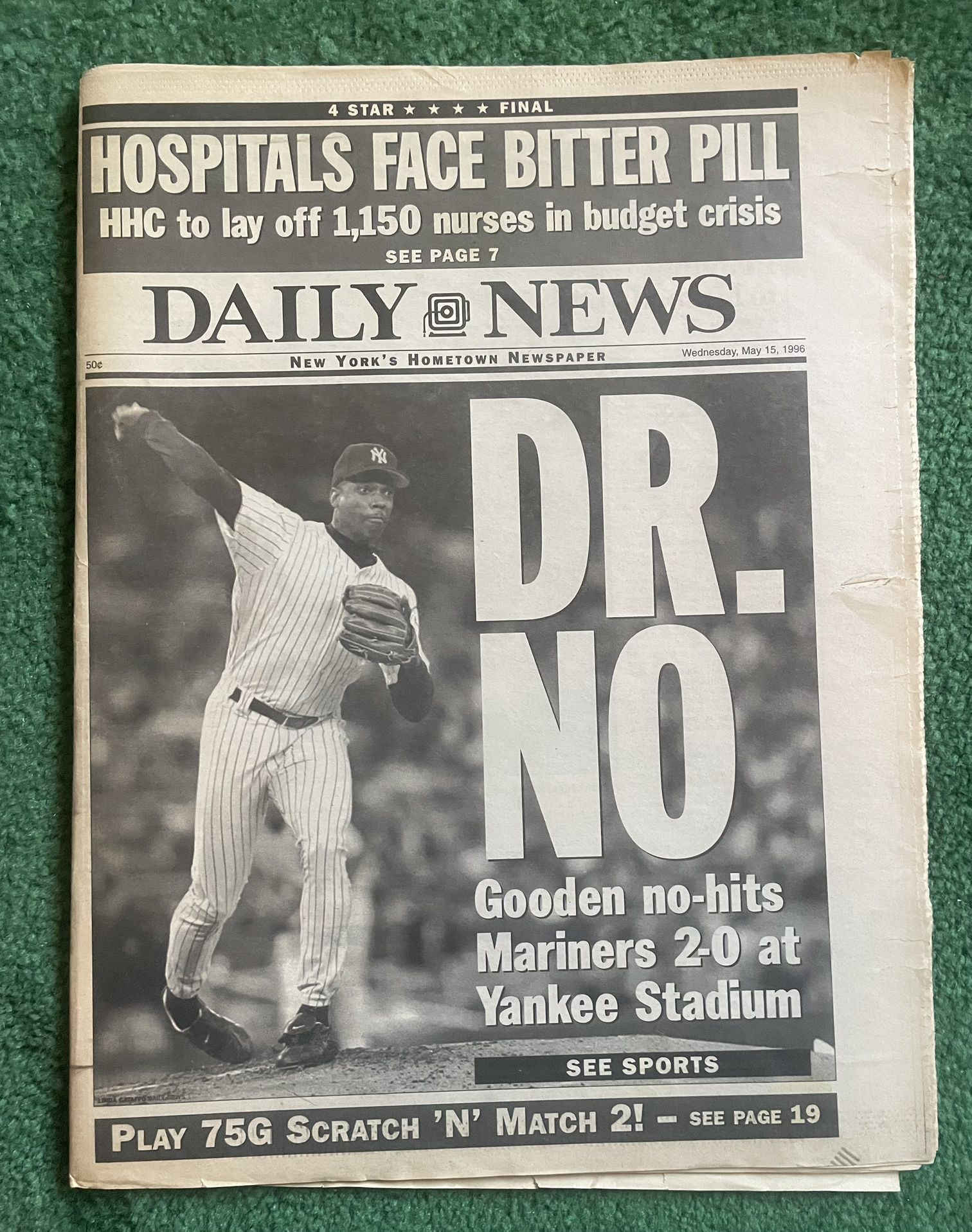 May 1996 Daily News - Gooden No Hitter