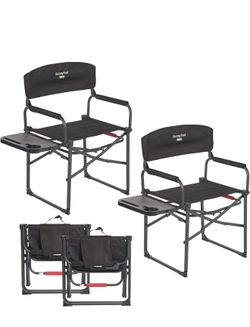 SUNNYFEEL Camping Directors Chair, Heavy Duty,Oversized Portable Folding Chair with Side Table, Pocket for Beach, Fishing,Trip,Picnic,Lawn,Concert Out
