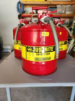 Justrite Type II Gasoline Saftey Cans (five gallon)