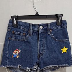 Levi's  Women's Levis x Super Mario 501 Women's Cut Off Denim Shorts Size L