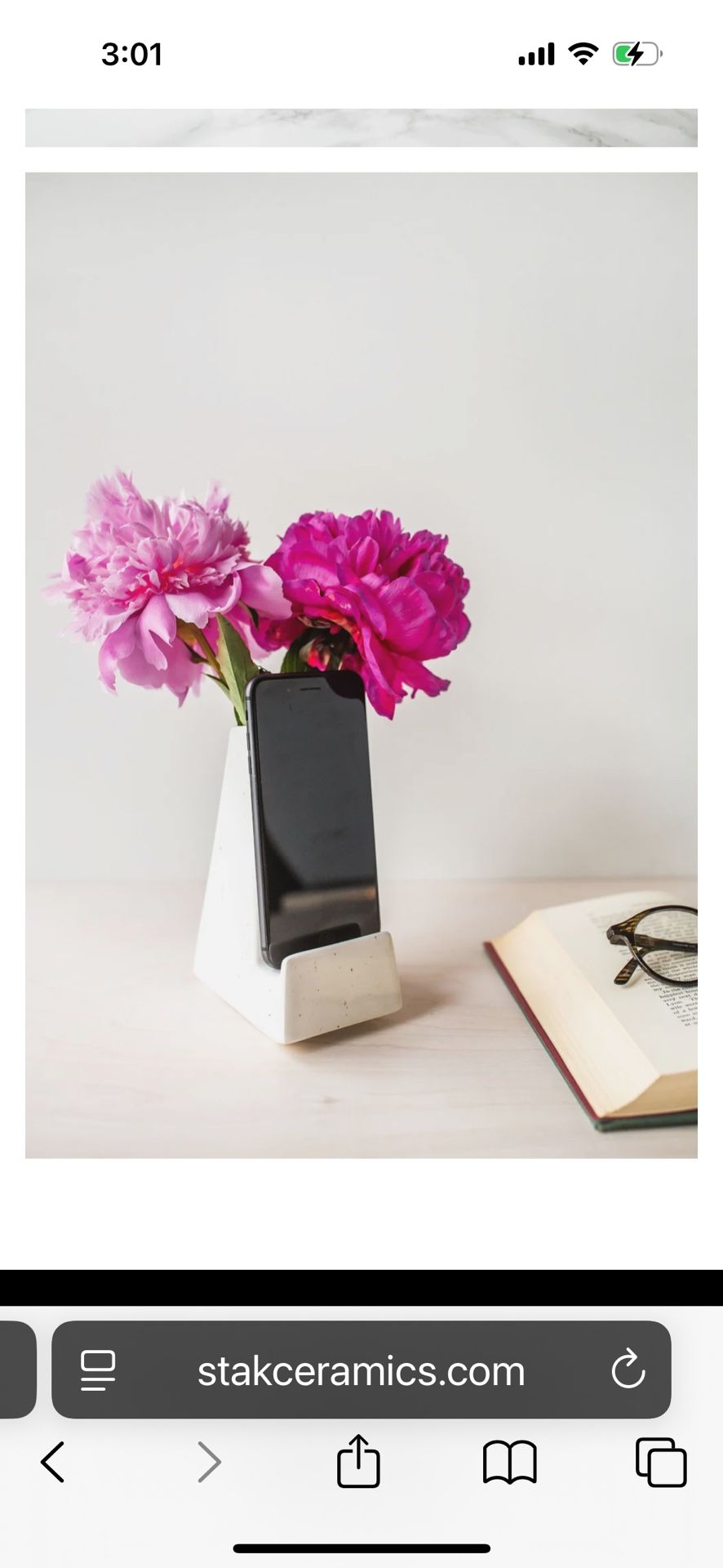 Stakceramics Cell Phone Holder. Plant holder. Flower pot.