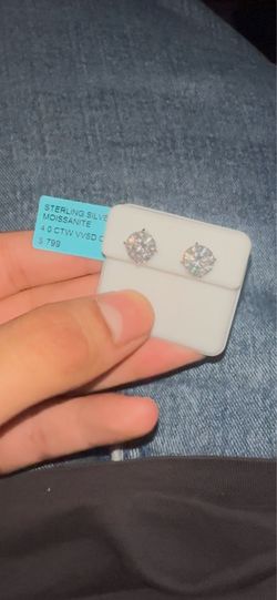 S925 vvs moissanite diamond earrings