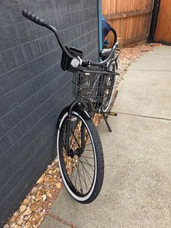 Black Cruiser Bike with Front Basket