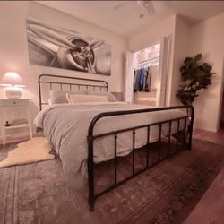 farmhouse metal bed frame 