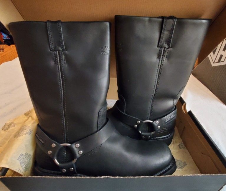 Harley-Davidson Hustin Waterproof Leather Riding Boots D95353 Men's Size 12W
