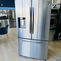 Samsung - 22.6 Cu. Ft. French Door Counter-Depth Fingerprint Resistant Refrigerator with CoolSelect Pantry - Stainless steel Model:RF23RSR 5 