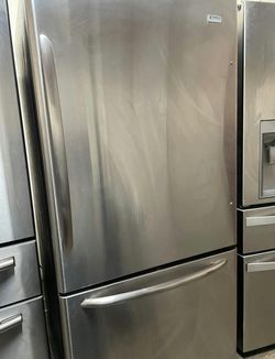 Amana Bottom Freezer Stainless Steel Fridge - Well Maintained