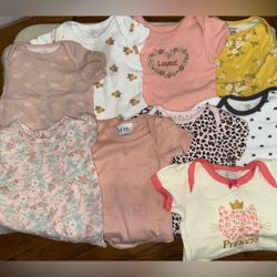 Assorted Baby Onesies in Pink and White