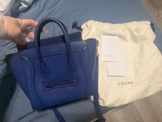 Celine Nano Luggage Drummed Calfskin leather