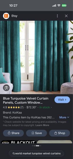 Set of 2 Pier 1 Velvet Curtains