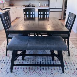 Dining Table (6 Seating - 4 Chair + 1 Bench)