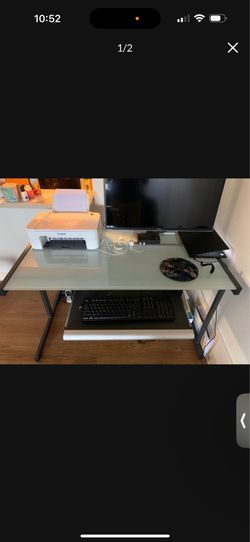 Glass computer table