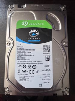 Seagate SkyHawk 3TB 3.5" Surveillance Internal HDD (ST3000VX010) – Flawless Health, Low Hours