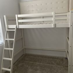 White Twin Loft Bunk Bed
