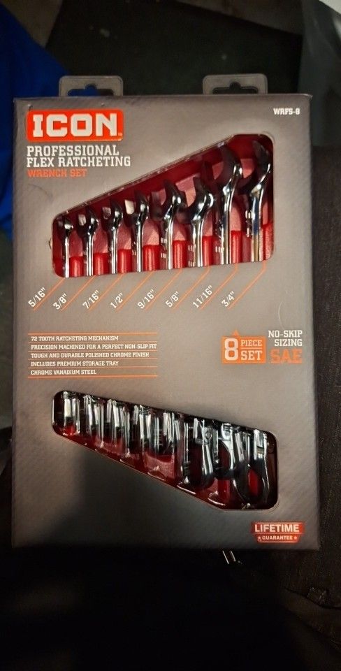 Icon Professional Ratcheting Wrench Set 8 Piece S.a.e.