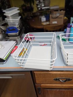 White Wire Storage Basket Organizer