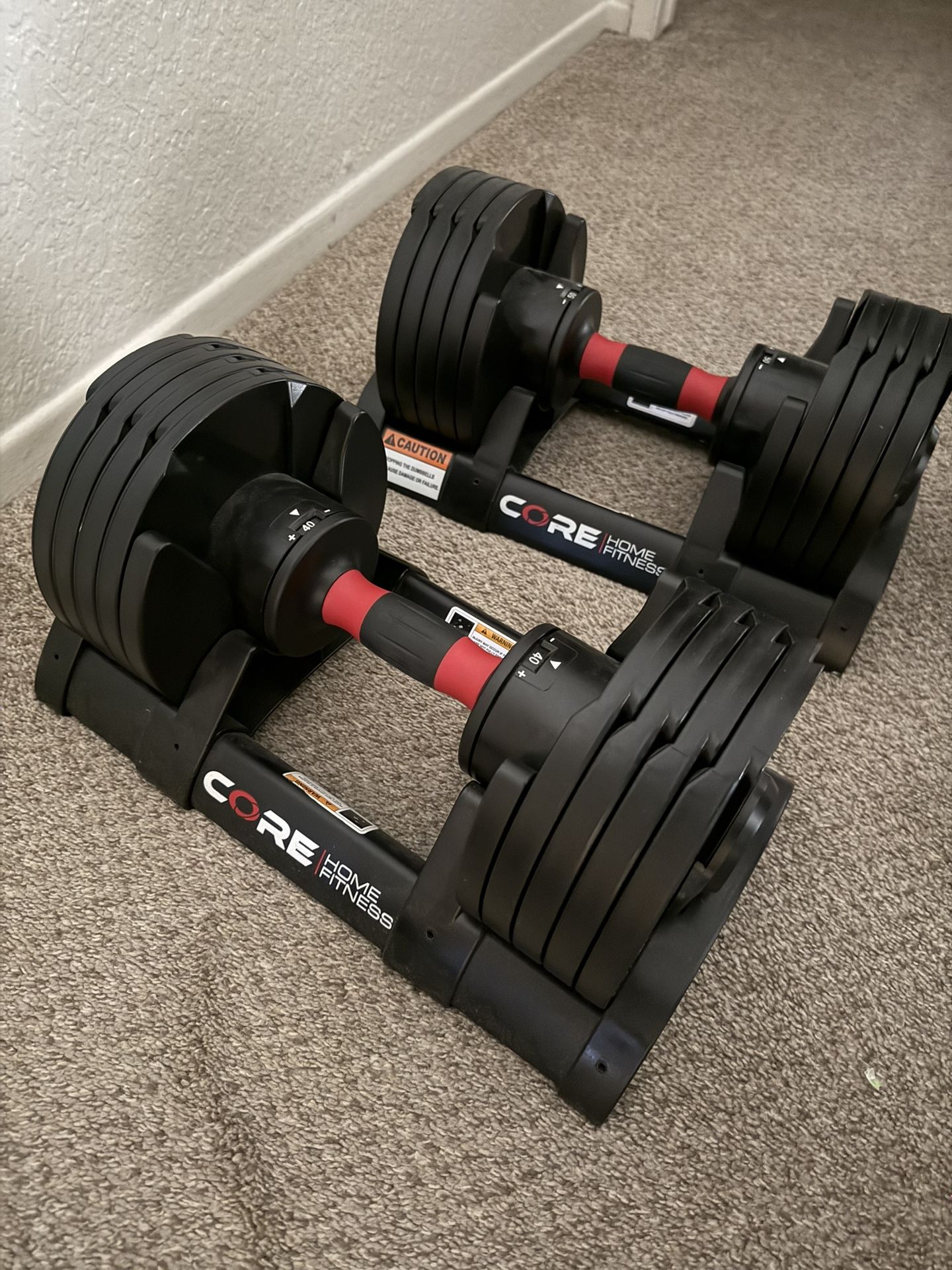 Core Home Fitness Adjustable Dumbbells + Workout Bench
