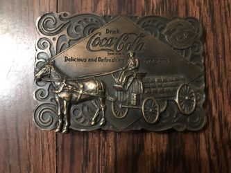 1975 bergamot brass works Coca-Cola Belt Buckle w/ Bottle opener